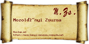 Mozolányi Zsuzsa névjegykártya